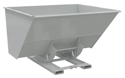 Vestil Steel Light Duty No Bump & Dump Hopper 3 Cubic Yard 2000 Lb. Capacity Machine Gray