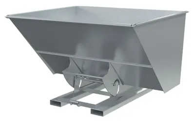 Vestil Steel Light Duty No Bump & Dump Hopper 3 Cubic Yard 2000 Lb. Capacity Silver