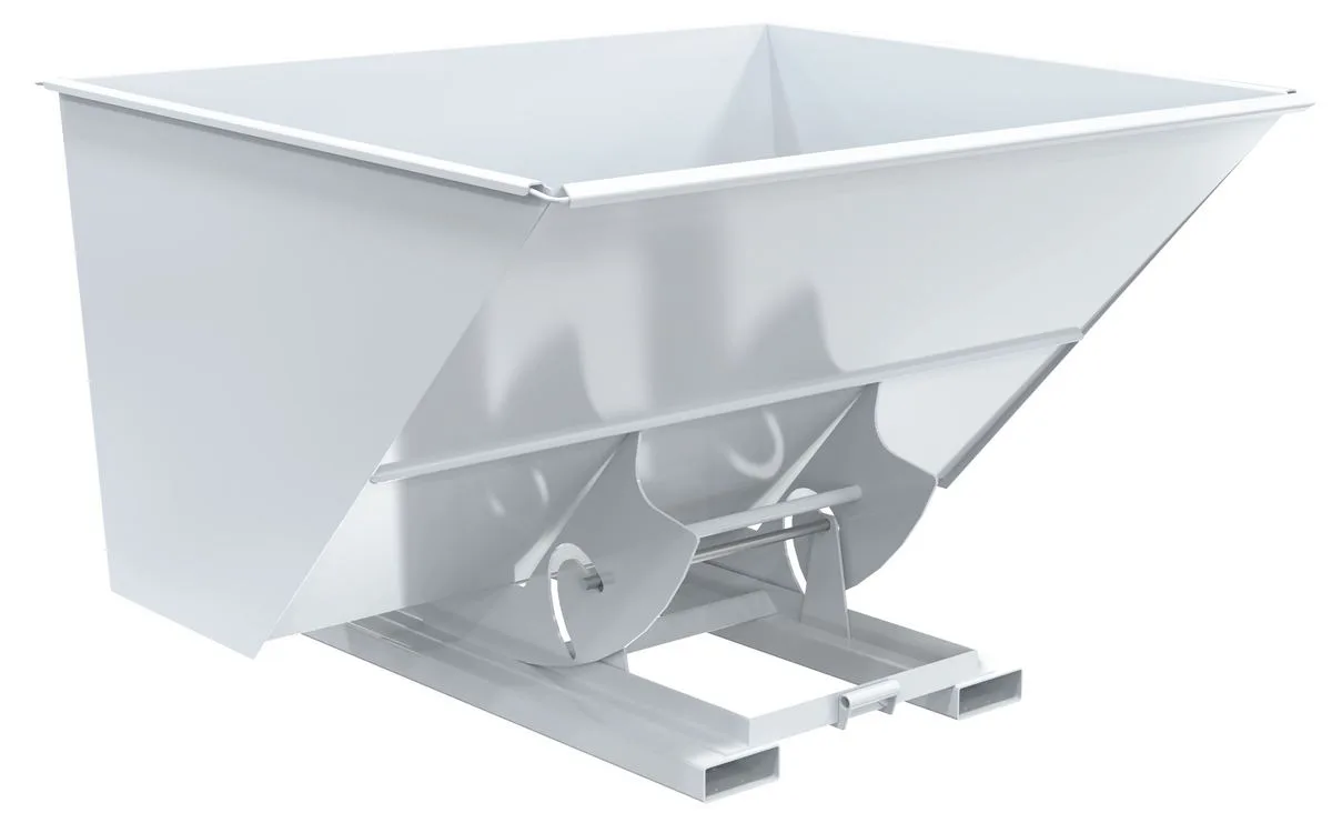 Vestil D-300-LD-NB-WHT d-style hoppers, no bump & dump