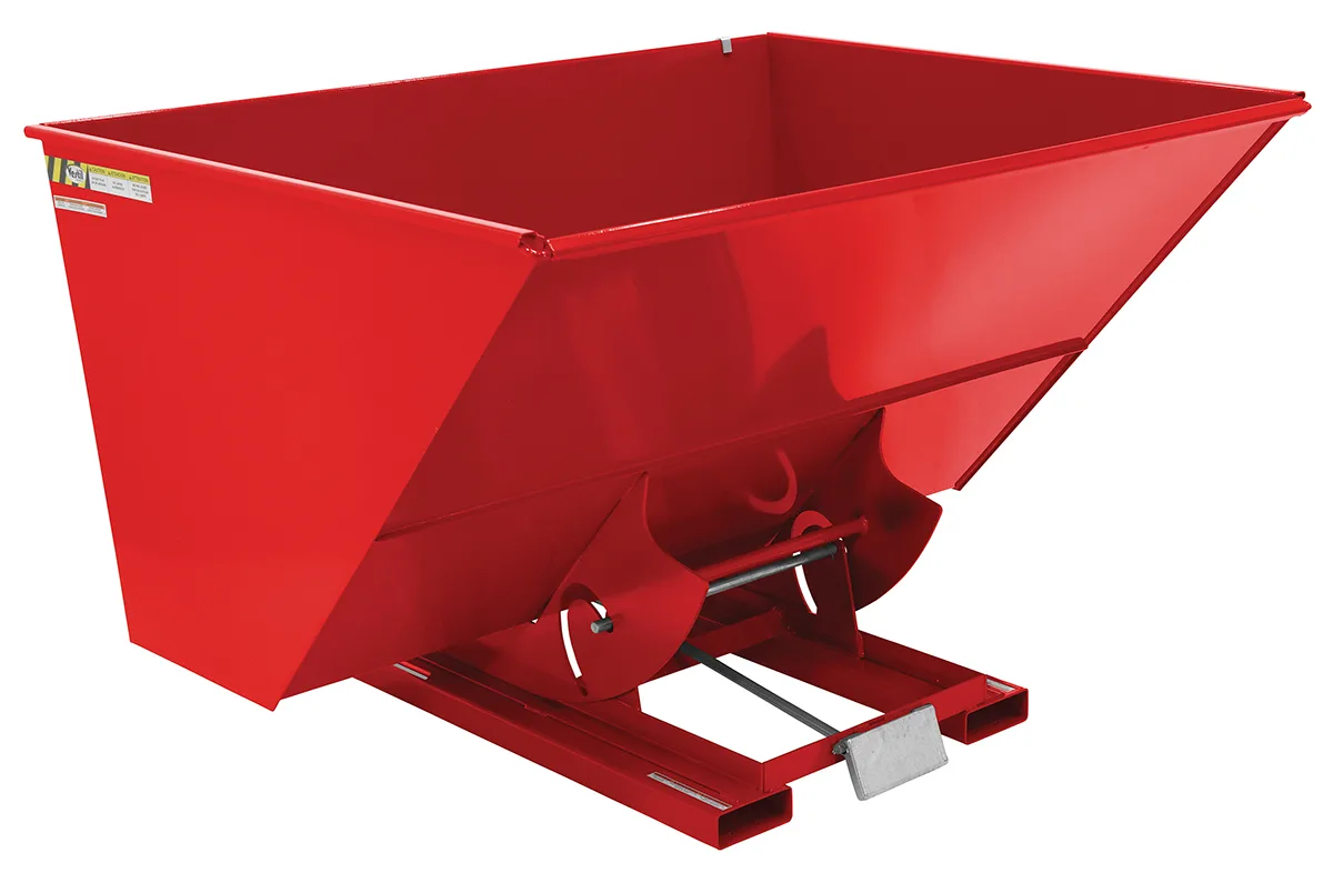 Vestil D-300-LD-SR d style - self-dumping steel hoppers with bumper release