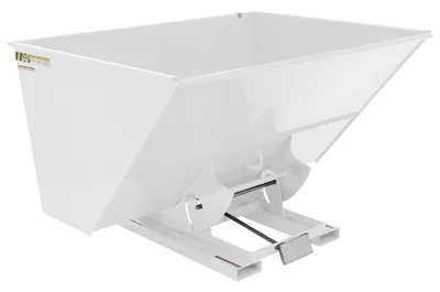 Vestil Steel Light Duty Self Dumping Hopper 3 Cubic Yard 2000 Lb. Capacity White