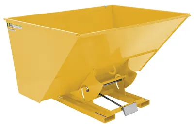 Vestil Steel Light Duty Self Dumping Hopper 3 Cubic Yard 2000 Lb. Capacity Yellow