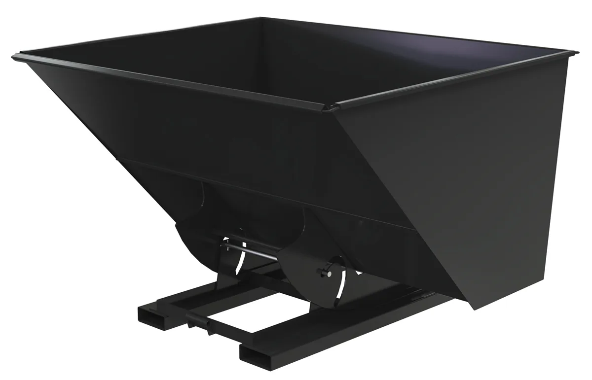 Vestil D-300-MD-NB-BLK-SG d-style hoppers, no bump & dump