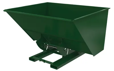 Vestil Steel Medium Duty No Bump & Dump Hopper 3 Cubic Yard 4000 Lb. Capacity Hunter Green