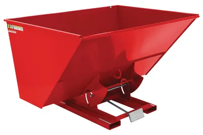 Vestil Steel Medium Duty Self Dumping Hopper 3 Cubic Yard 4000 Lb. Capacity Soda Red