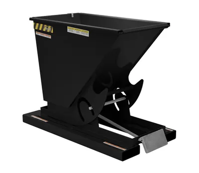 Vestil Steel Heavy Duty Self Dumping Hopper 1/3 Cubic Yard 6000 Lb. Capacity Semi Gloss Black