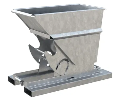 Vestil Steel Heavy Duty No Bump & Dump Hopper 1/3 Cubic Yard 6000 Lb. Capacity Galvanized