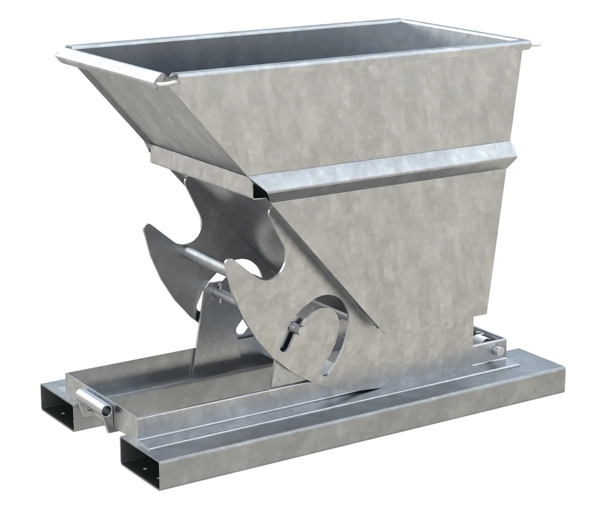 Vestil D-33-HD-NB-GAL d-style hoppers, no bump & dump