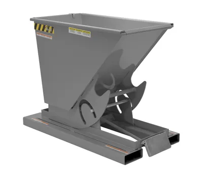Vestil Steel Light Duty Self Dumping Hopper 1/3 Cubic Yard 2000 Lb. Capacity Battleship Gray