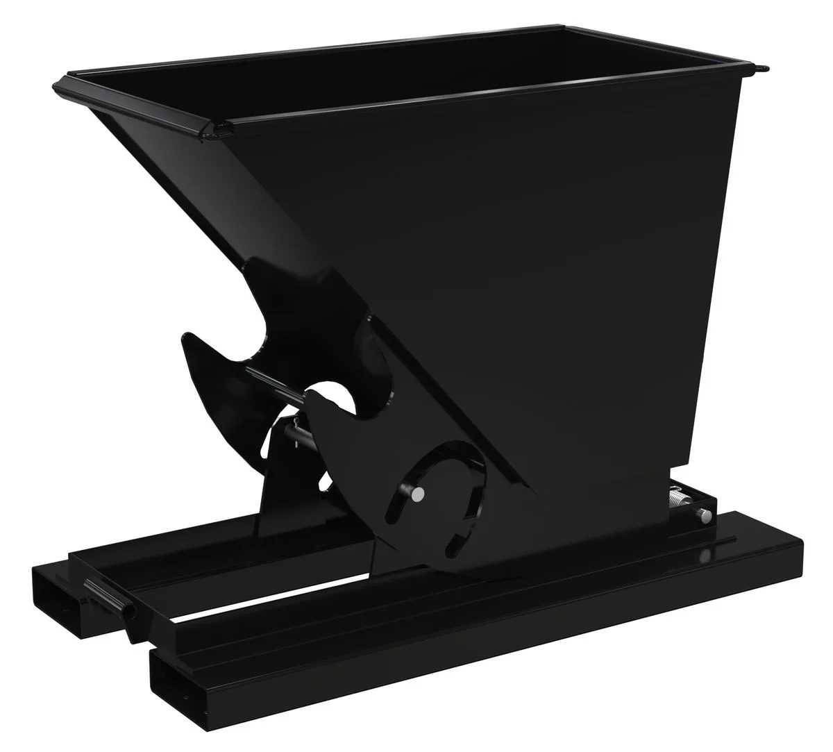 Vestil D-33-LD-NB-BLK-SG d-style hoppers, no bump & dump