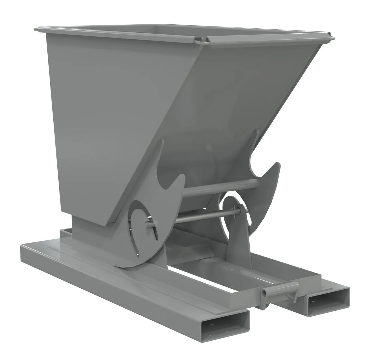 Vestil D-33-LD-NB-GY-SG d-style hoppers, no bump & dump