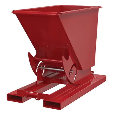 Vestil Steel Light Duty No Bump & Dump Hopper 1/3 Cubic Yard 2000 Lb. Capacity Soda Red