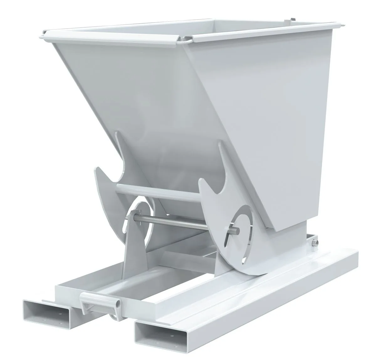 Vestil D-33-LD-NB-WHT d-style hoppers, no bump & dump