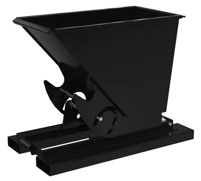 Vestil Steel Medium Duty No Bump & Dump Hopper 1/3 Cubic Yard 4000 Lb. Capacity Semi Gloss Black