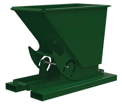 Vestil Steel Medium Duty No Bump & Dump Hopper 1/3 Cubic Yard 4000 Lb. Capacity Hunter Green