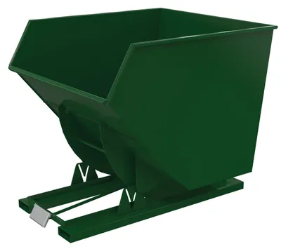 Vestil Steel Heavy Duty Self Dumping Hopper 3-1/2 Cubic Yard 6000 Lb. Capacity Hunter Green