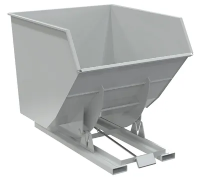 Vestil Steel Heavy Duty Self Dumping Hopper 3-1/2 Cubic Yard 6000 Lb. Capacity Machine Gray