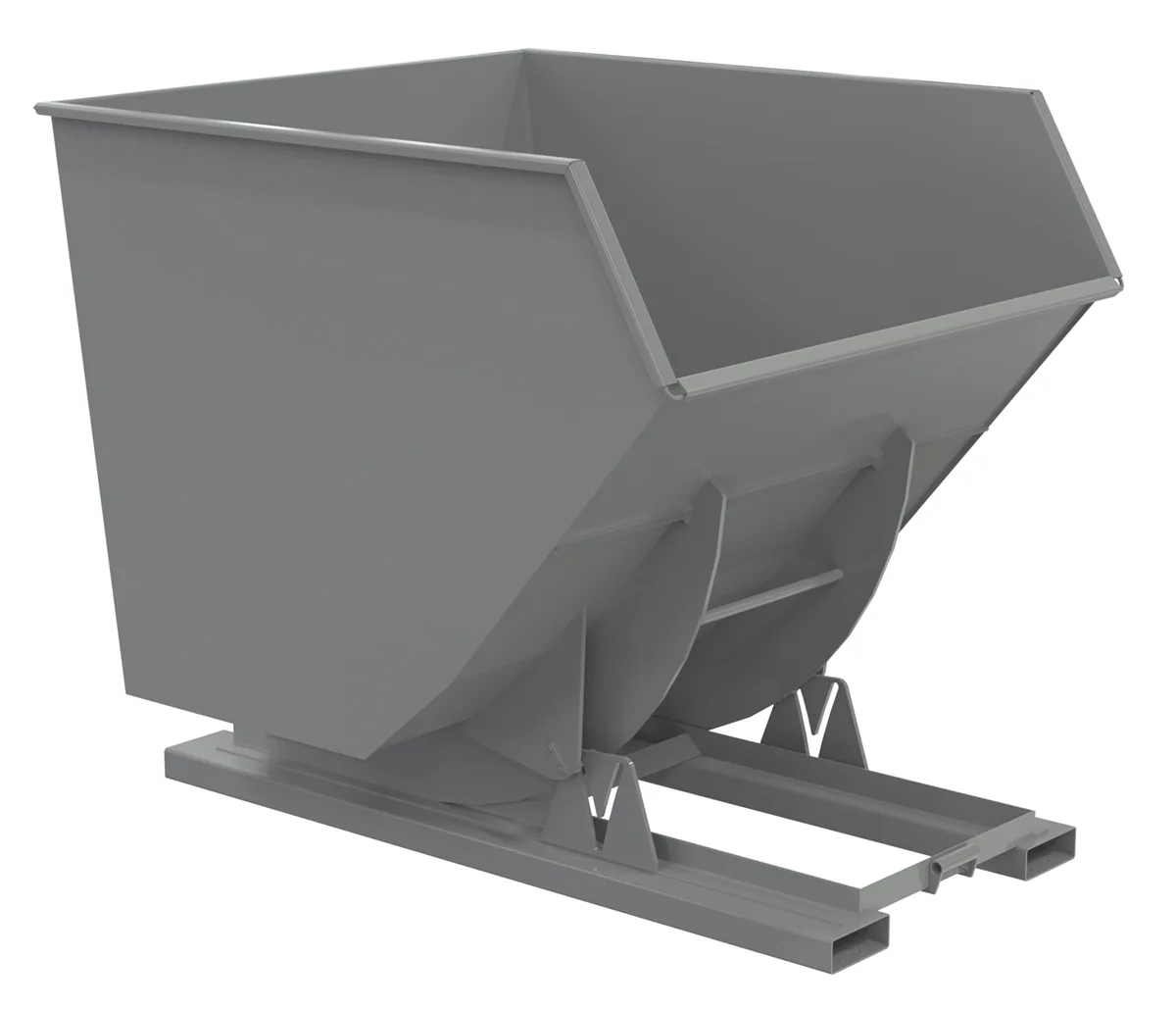 Vestil D-350-HD-NB-GY-SG d-style hoppers, no bump & dump