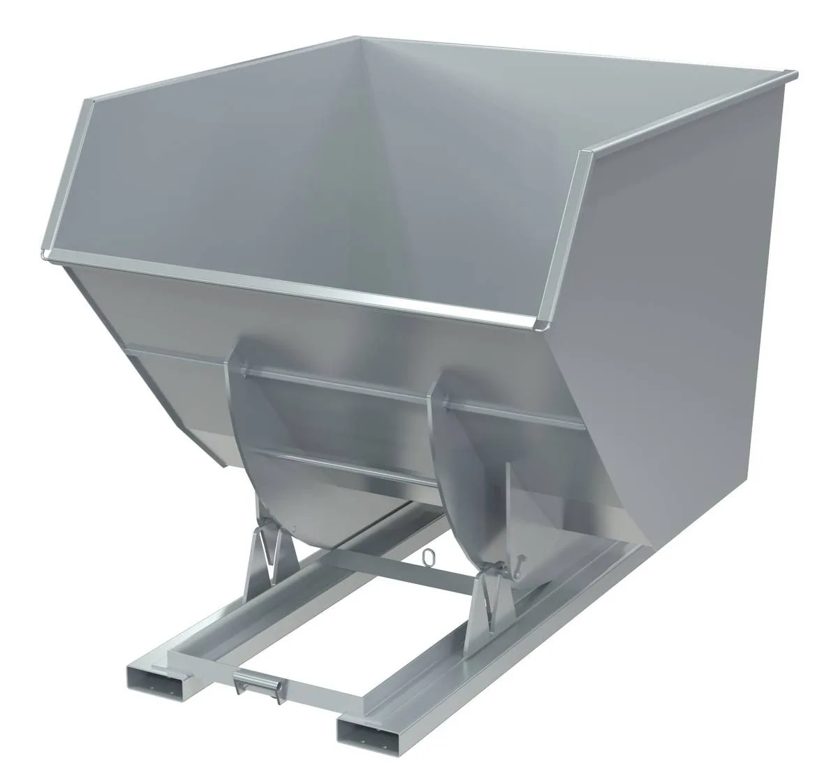 Vestil D-350-HD-NB-SL d-style hoppers, no bump & dump