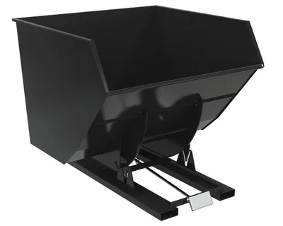 Vestil Steel Heavy Duty Self Dumping Hopper 4 Cubic Yard 6000 Lb. Capacity Semi Gloss Black