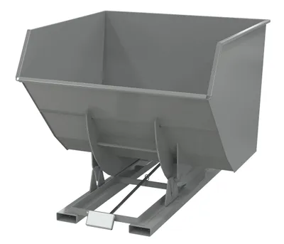Vestil Steel Heavy Duty Self Dumping Hopper 4 Cubic Yard 6000 Lb. Capacity Battleship Gray