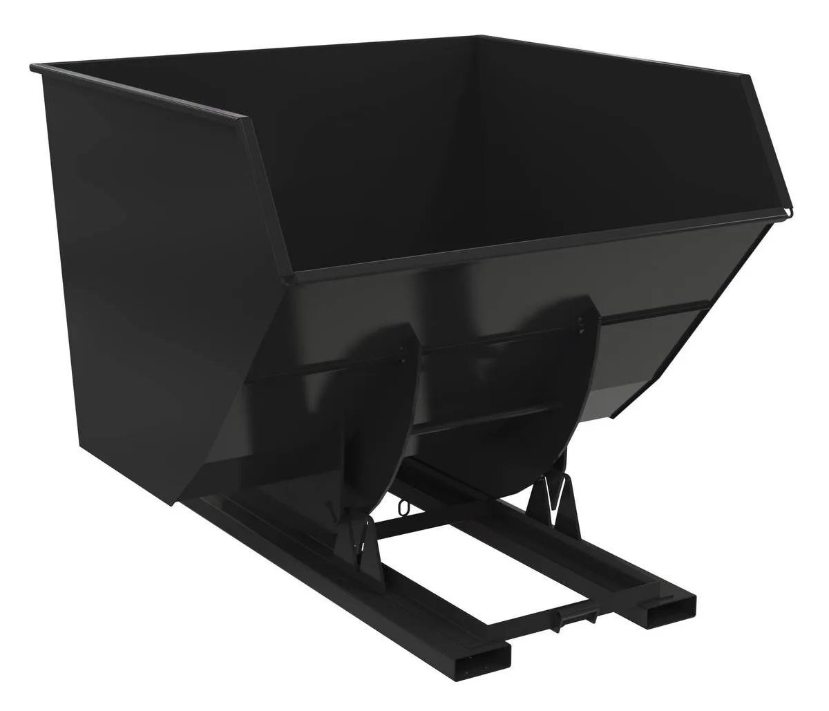 Vestil D-400-HD-NB-BLK-SG d-style hoppers, no bump & dump