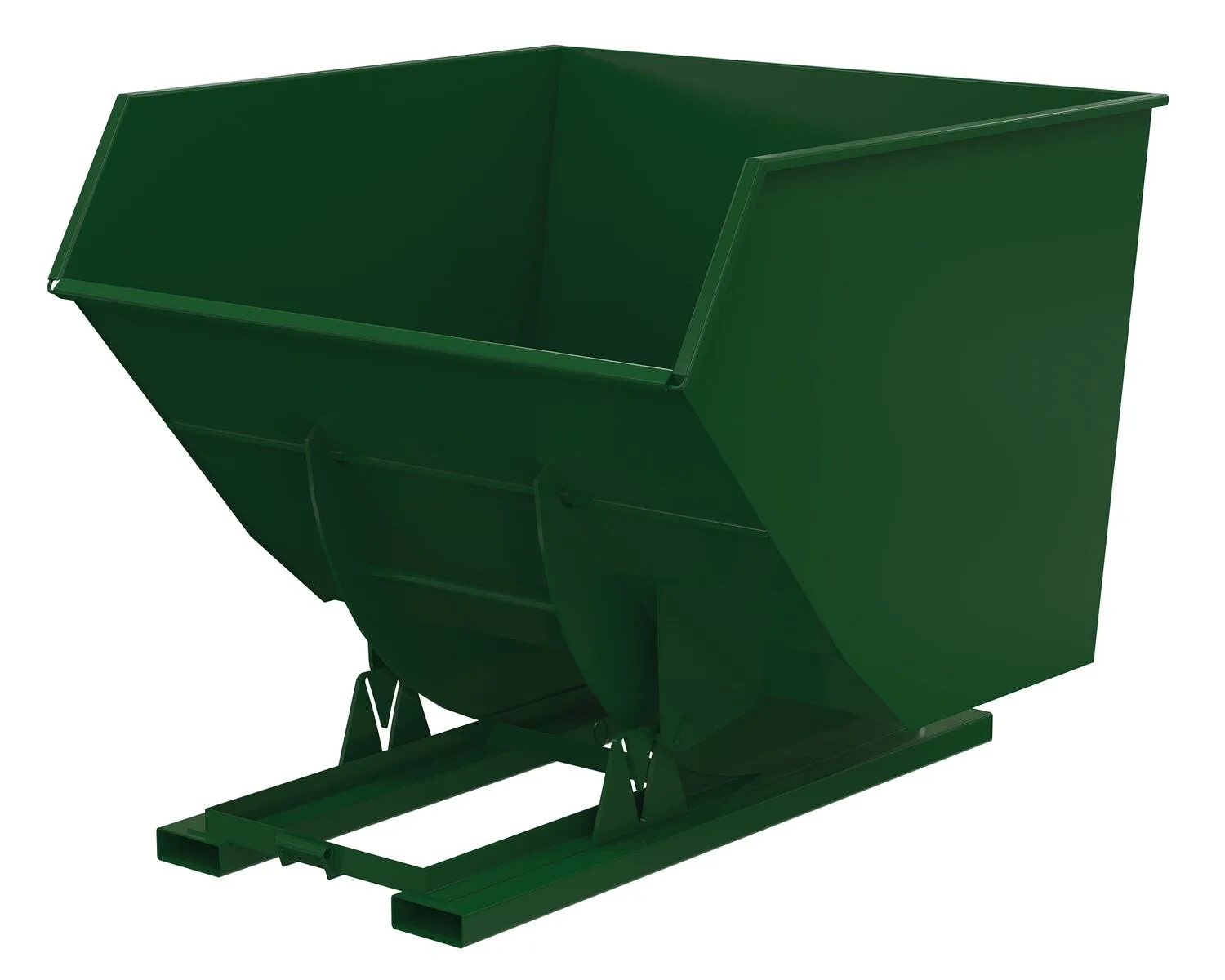 Vestil D-400-HD-NB-GRN-H d-style hoppers, no bump & dump
