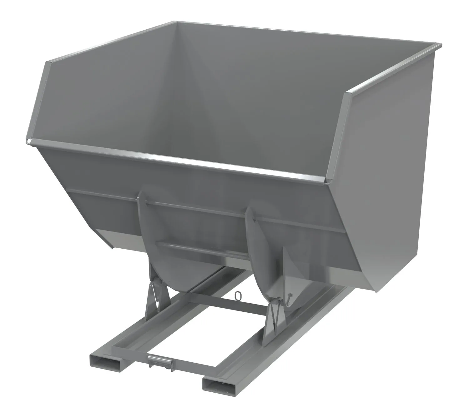 Vestil D-400-HD-NB-GY-SG d-style hoppers, no bump & dump