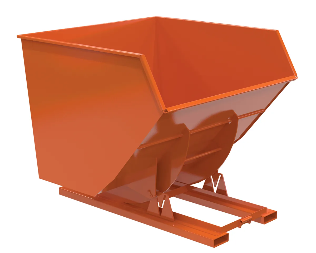 Vestil D-400-HD-NB-ORG-C d-style hoppers, no bump & dump