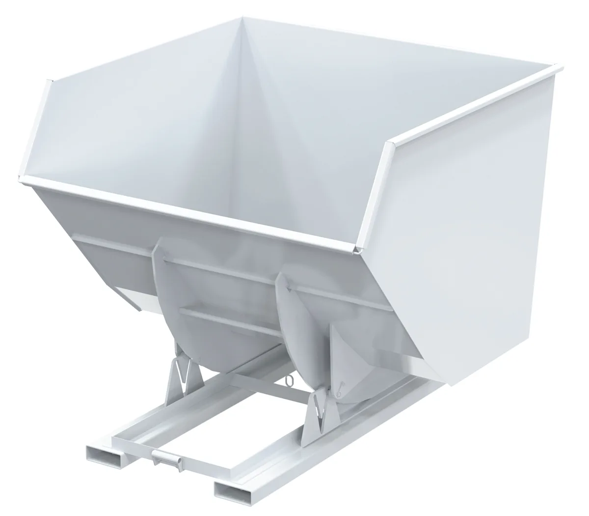 Vestil D-400-HD-NB-WHT d-style hoppers, no bump & dump