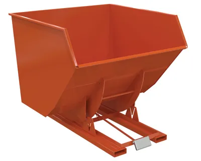 Vestil Steel Heavy Duty Self Dumping Hopper 4 Cubic Yard 6000 Lb. Capacity Orange