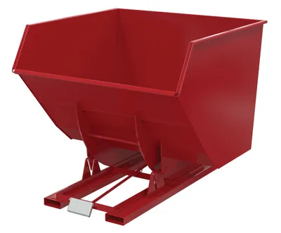 Vestil Steel Heavy Duty Self Dumping Hopper 4 Cubic Yard 6000 Lb. Capacity Red