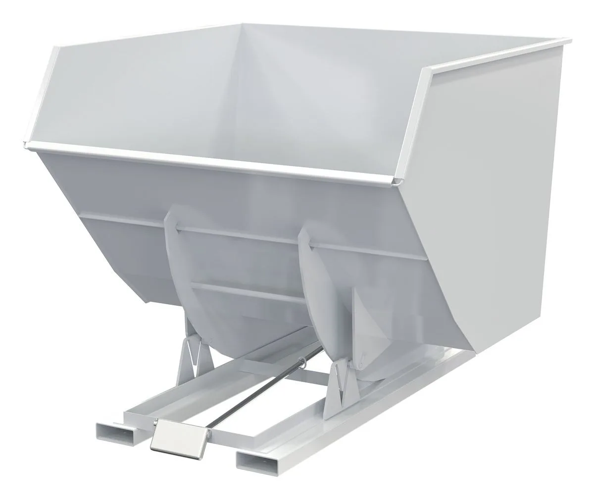 Vestil D-400-HD-WHT d style - self-dumping steel hoppers with bumper release
