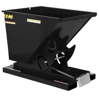 Vestil Steel Heavy Duty Self Dumping Hopper 1/2 Cubic Yard 6000 Lb. Capacity Semi Gloss Black