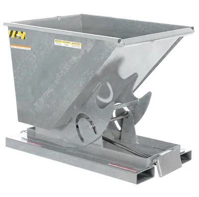Vestil Steel Heavy Duty Self Dumping Hopper 1/2 Cubic Yard 6000 Lb. Capacity Galvanized