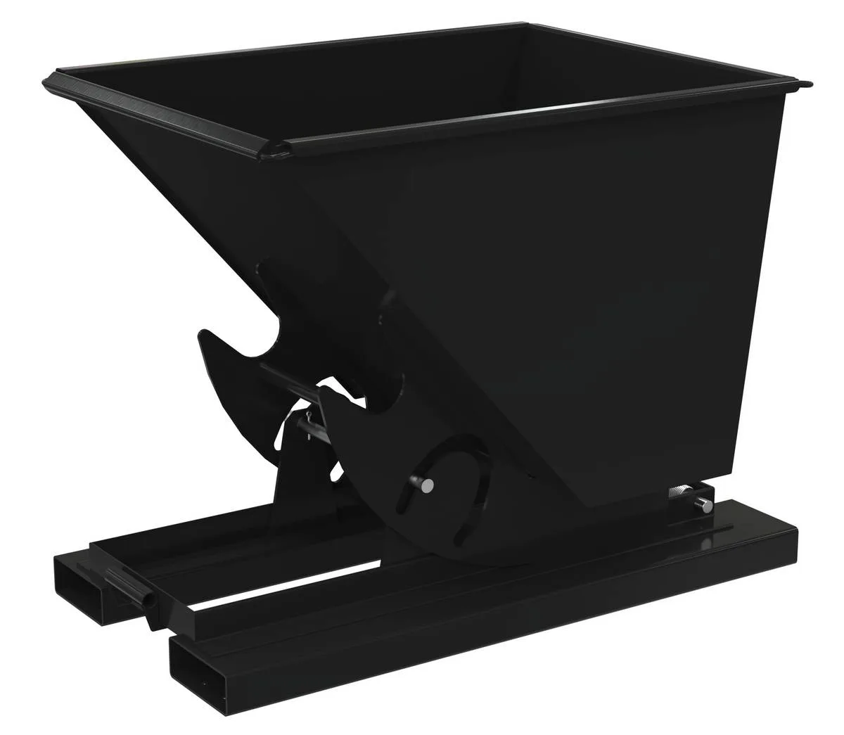 Vestil D-50-HD-NB-BLK-SG d-style hoppers, no bump & dump