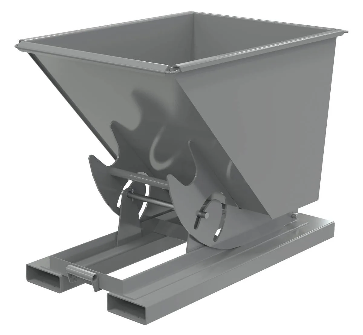 Vestil D-50-HD-NB-GY-SG d-style hoppers, no bump & dump