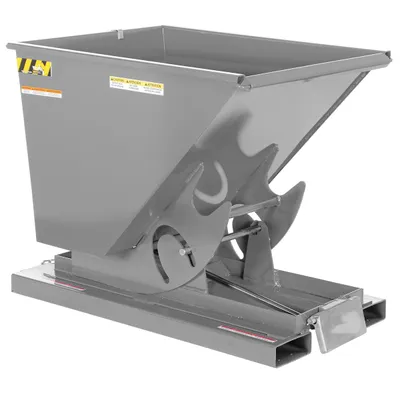 Vestil Steel Light Duty Self Dumping Hopper 1/2 Cubic Yard 2000 Lb. Capacity Machine Gray