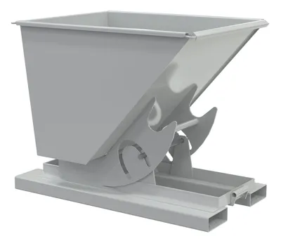Vestil Steel Light Duty No Bump & Dump Hopper 1/2 Cubic Yard 2000 Lb. Capacity Machine Gray
