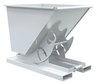 Vestil Steel Light Duty No Bump & Dump Hopper 1/2 Cubic Yard 2000 Lb. Capacity White
