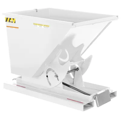 Vestil Steel Light Duty Self Dumping Hopper 1/2 Cubic Yard 2000 Lb. Capacity White