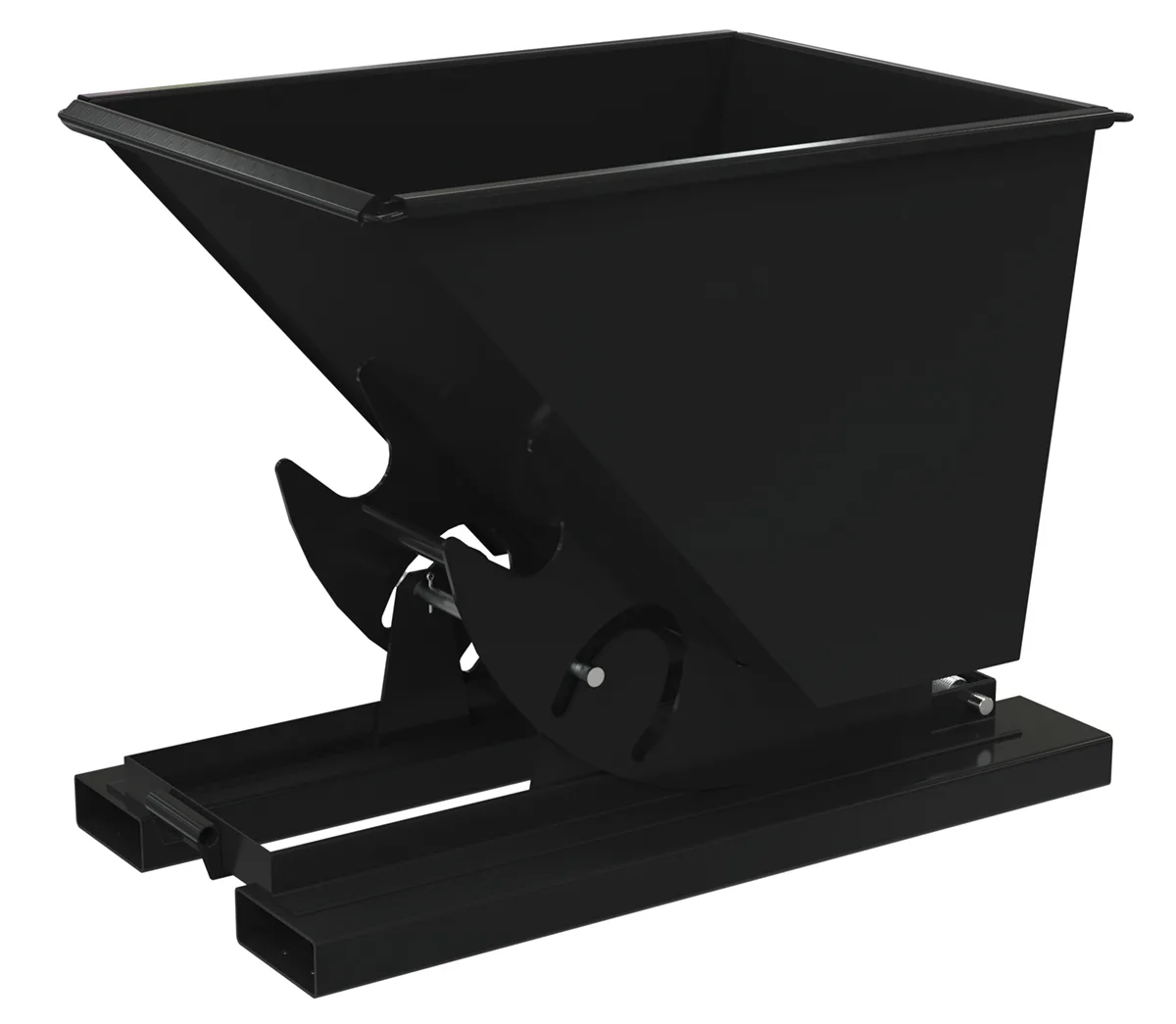 Vestil D-50-MD-NB-BLK-SG d-style hoppers, no bump & dump