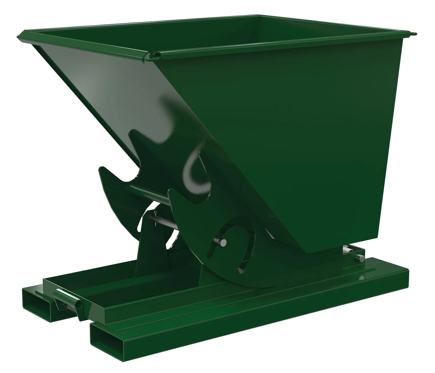 Vestil D-50-MD-NB-GRN-H d-style hoppers, no bump & dump