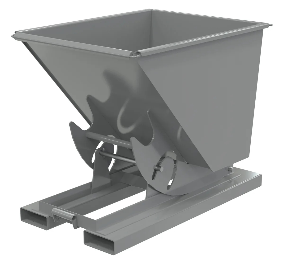 Vestil D-50-MD-NB-GY-SG d-style hoppers, no bump & dump