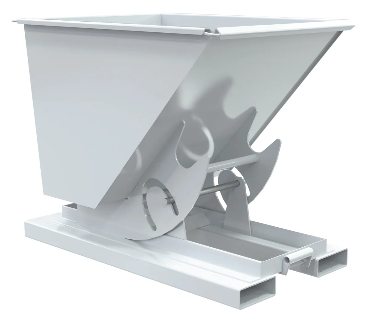 Vestil D-50-MD-NB-WHT d-style hoppers, no bump & dump