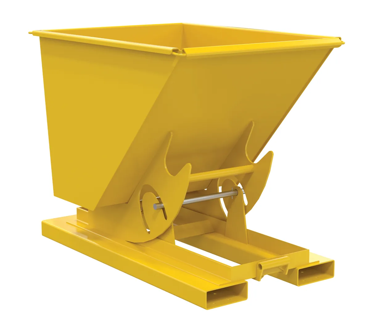 Vestil D-50-MD-NB-YEL d-style hoppers, no bump & dump