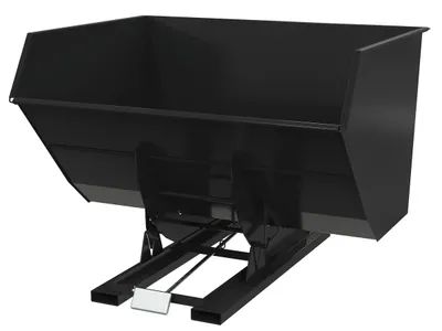 Vestil Steel Heavy Duty Self Dumping Hopper 5 Cubic Yard 6000 Lb. Capacity Semi Gloss Black