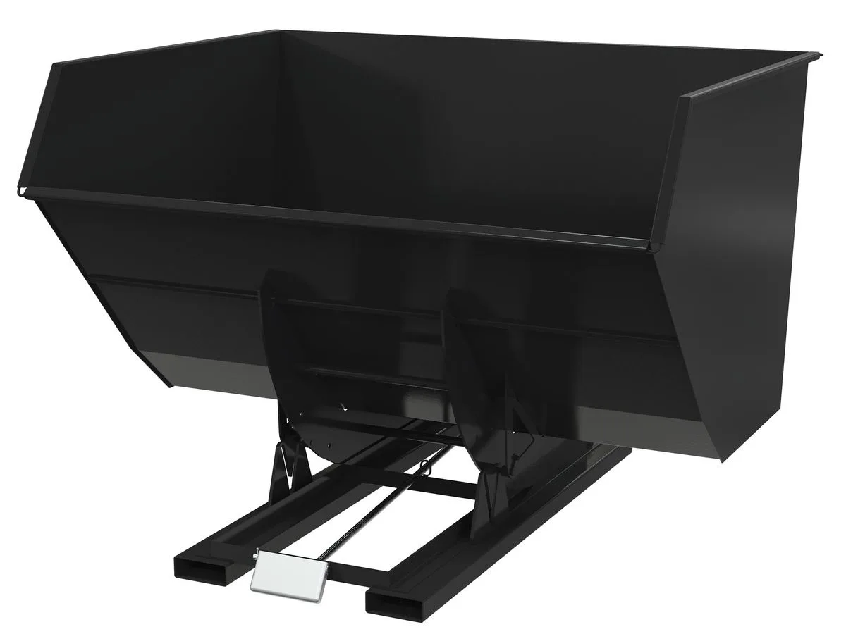 Vestil D-500-HD-BLK-SG d style - self-dumping steel hoppers with bumper release