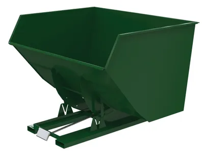 Vestil Steel Heavy Duty Self Dumping Hopper 5 Cubic Yard 6000 Lb. Capacity Hunter Green