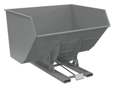 Vestil Steel Heavy Duty Self Dumping Hopper 5 Cubic Yard 6000 Lb. Capacity Battleship Gray